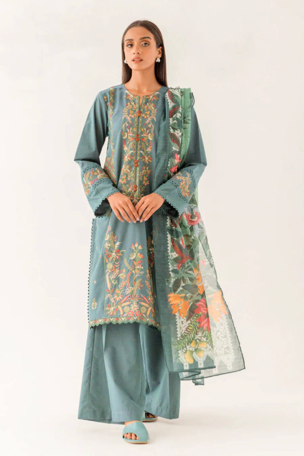 Beechtree embroidered Pakistani lawn dress with monarc dupatta