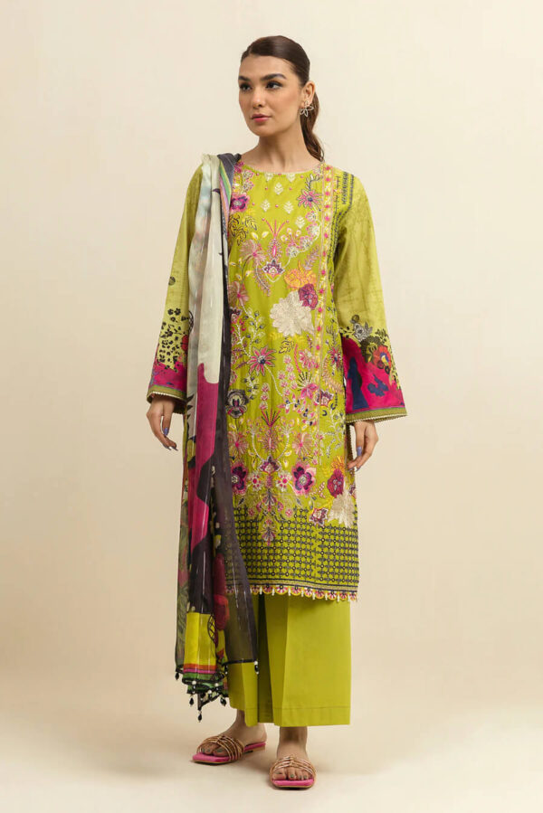 Beechtree lime embroidered Pakistani lawn dress in Doha