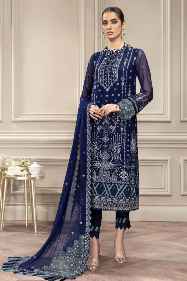 Farasha Giselle unstitched embroidered chiffon Pakistani dress in Qatar