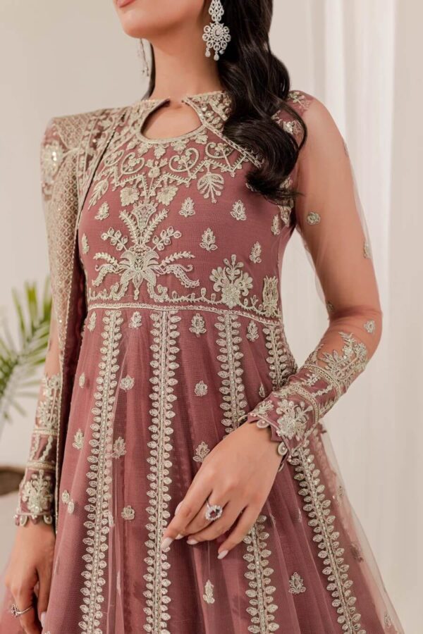 Farasha Jasmine Ready to wear embroidered net Pakistani dress in Qatar