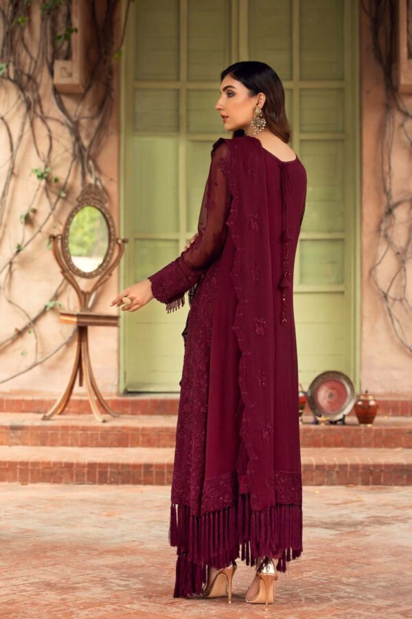 Farasha Sangria Ready to wear embroidered chiffon Pakistani dress in Qatar